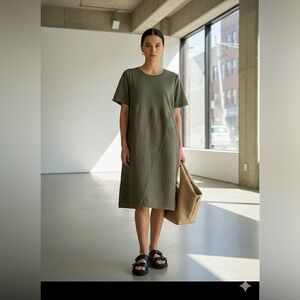 cos belted linen shirt dress BELTED PLEATED LINEN MINI SHIRT DRESS - LIGHT GRAY